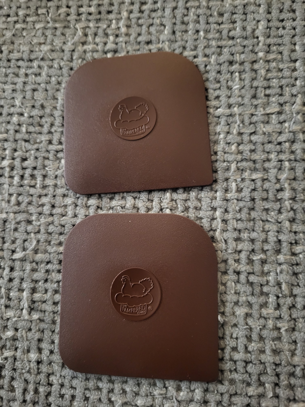 Vintage Pampered Chef #2610 Nylon Pan Scraper Set of 2 Brown USA